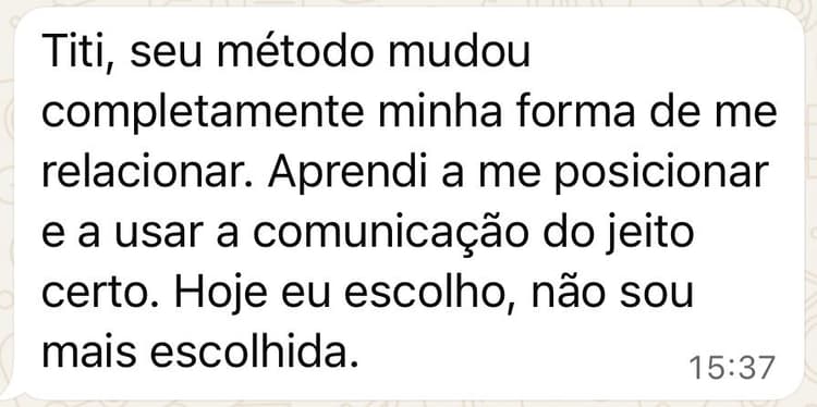 Depoimento real de cliente satisfeita
